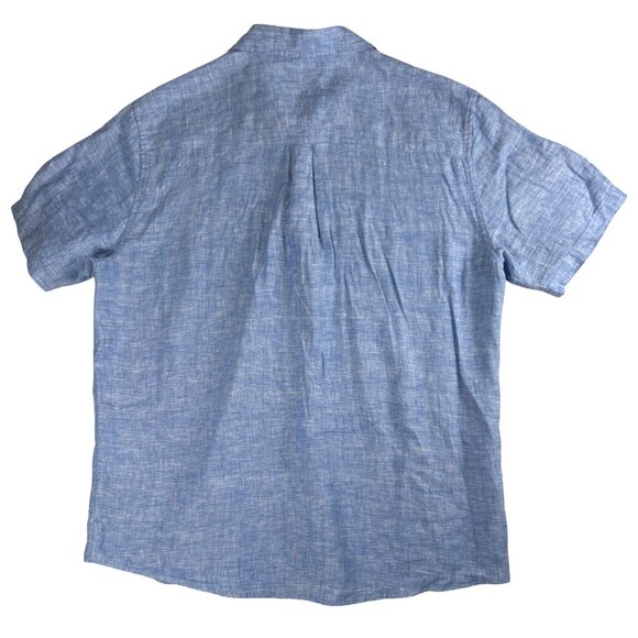 Simons Short Sleeve Button Up Shirt Men's Heritage Chic Flax Linen - Picture 10 of 13